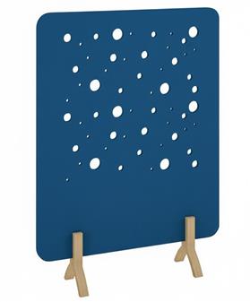 SHUSH Accoustic Floor Standing Panels - Moon Design in Blue/Wooden Feet thumbnail