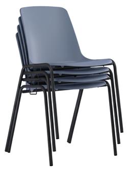 Uno 4 Leg Chair Blue Shell Black Frame - Stack thumbnail