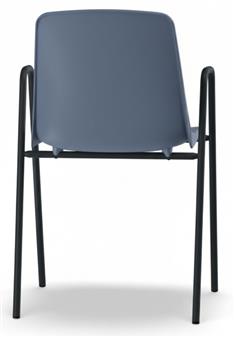 Uno 4 Leg Chair Blue Shell Black Frame With Arms Back View thumbnail