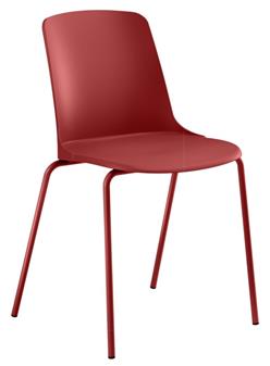 Uno 4 Leg Coloured Frame Stacking Chair - Red thumbnail