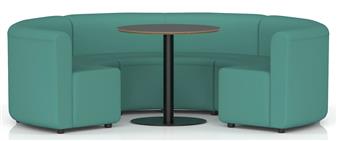 Momo Low Back Circular Booth With Black Table thumbnail
