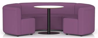Momo Low Back Circular Booth With White Table thumbnail