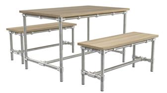 Scaffold Dining Bench Set - Oak thumbnail