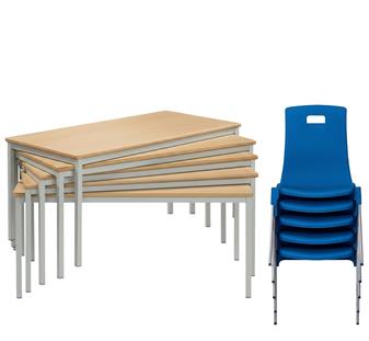 15 Secondary Fully Welded Tables & 30 ST Chairs - Classpack thumbnail
