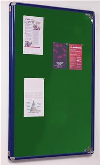 Flameshield Tamperproof Noticeboard - Green Fabric/Blue Frame thumbnail
