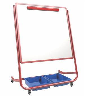 Early Years Single Sided Storage Easel - Red Frame/Blue Trays thumbnail