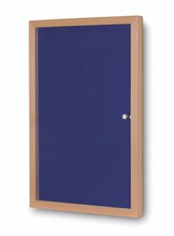 Recycled Tamperproof Noticeboard - Blue Felt Light Wood Frame thumbnail
