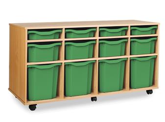 Variety 12 Tray Storage Unit Mobile 3 High Green Trays thumbnail