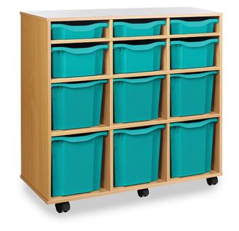 Variety 12 Tray Storage Unit Mobile 4 High Turquosise Trays thumbnail