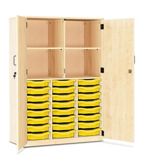Part-Filled Storage Cupboard 24 Trays Full Doors Yellow Trays thumbnail