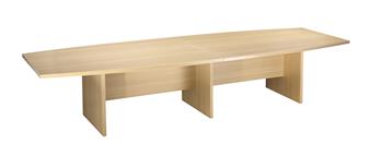 3600mm Boat Shaped Boardroom Table - Light Oak thumbnail