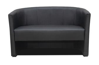 Double Tub Reception Chair In Black Leather thumbnail