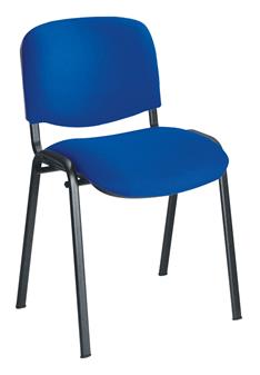 Royal Blue Fabric Stacking Chair With Black Frame thumbnail