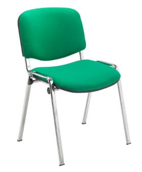 Green Fabric Stacking Chair With Chrome Frame thumbnail