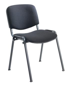 Charcoal Fabric Stacking Chair With Black Frame thumbnail