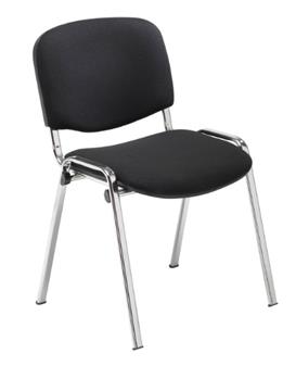Black Fabric Stacking Chair With Chrome Frame thumbnail