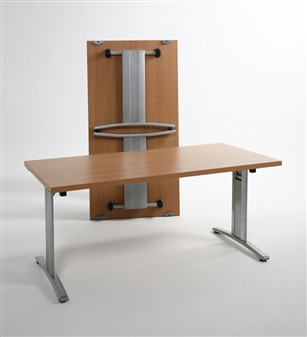 Rectangular Folding Meeting Table Showing Folded Legs thumbnail