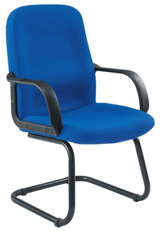 Executive Cantilever Fabric Chair 1 - Black Frame Royal Blue Fabric thumbnail