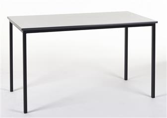 1100 x 550 Spiral Stacking Classroom Table Black Frame Maple Top Yellow PVC Edge thumbnail