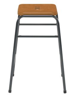 25 Series Stacking Stool - Polished MDF Seat  & Black Frame thumbnail
