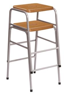 25 Series Stacking Stool - Polished MDF Seat & Duraform Speckled Grey Frame thumbnail