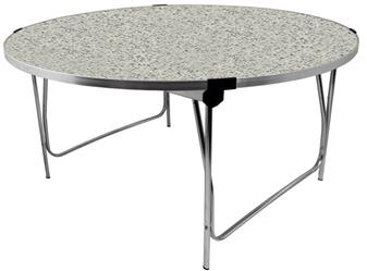 5ft Laminate Round Folding Table - Snow Grit