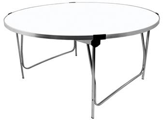 5ft Laminate Round Folding Table - White