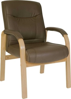 Brown Leather Visitor Chair