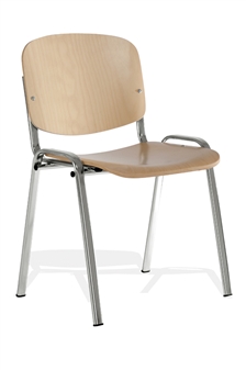 Wood/Chrome Stacking Chair