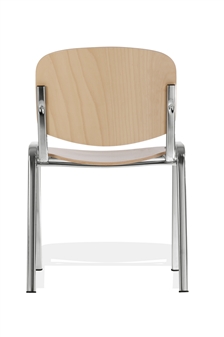 Wood/Chrome Stacking Chair
