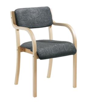 Value Woodframe Chair With Arms - Charcoal