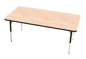 Height-Adjustable Rectangular Table - Maple