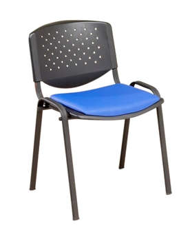 F3 Stacking Vinyl Chair With Black Frame - Vinyl Seat Pad & Perforated Back