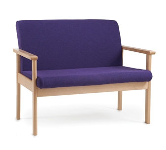 Meavy Wooden Reception Double Seater With Arms