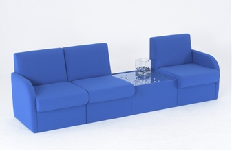 Modular Box Reception Seating With Glass Top Coffee Table