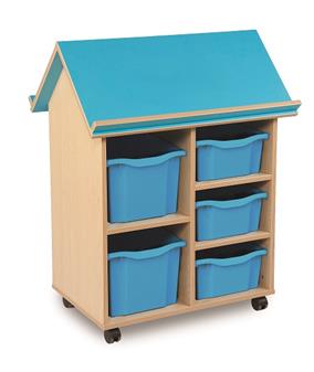 Book House With 3 Double Trays & 2 Extra Double Trays - Cyan