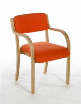 TYSON Light Beech Wooden Conference / Meeting Room Armchair - Vinyl 