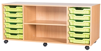 6 High 12 Tray Quad Middle Shelf