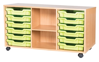 6 High 12 Tray Triple Side Shelf