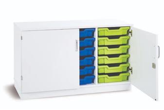 Premium Tray Storage Cupboard 18 Trays - White