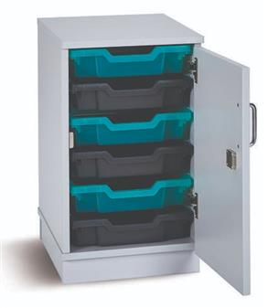 Premium Tray Storage Cupboard 6 Trays - Grey