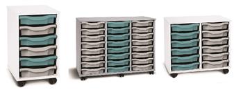 Grey & White Tray Storage Units
