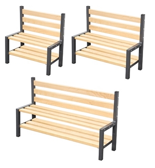 Cloakroom Seat Benches - Single Sided With Shoeracks