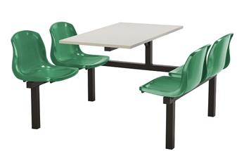 FD1 4 Seater with Green Seats & Grey Table Access 1 Side Only