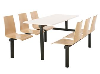 SD1 Fast Food Unit - 6-Seater, End Access, White Table