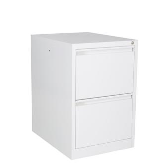 White Metal 2-Drawer Filing Cabinet