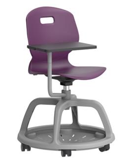 Arc Community Chair With Writing Tablet - Grape