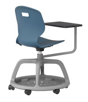 Arc Community Chair With Writing Tablet - Steel Blue