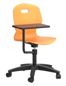 Arc Swivel Chair With Writing Tablet - Marigold