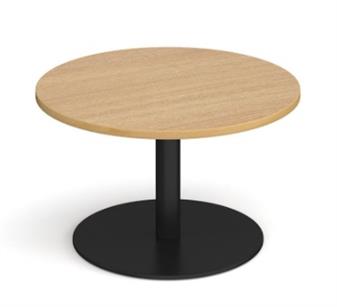 Round Coffee Table - Black Base & Oak Top